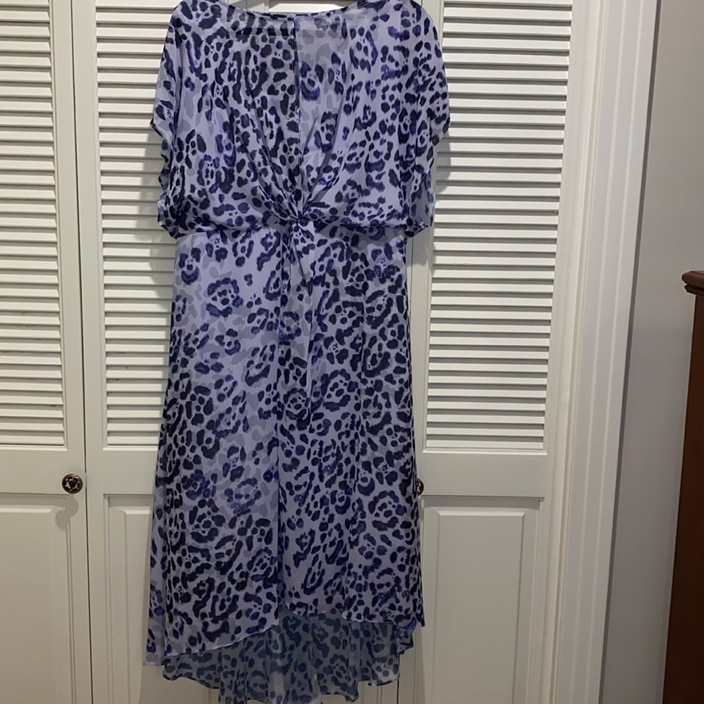 ADRIANNA PAPPEL lavender leopard print high-low dress size 16W